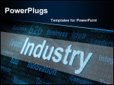 PowerPoint Template - Pixeled word Industry on digital screen 3d render