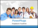 PowerPoint Template - Business people builder nurse. Isolated over white background
