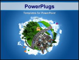 PowerPoint Template - globe concept showing the various modes of transport and life styles in the world