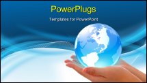 PowerPoint Template - Concept photography -- world in hand and global internet and business
