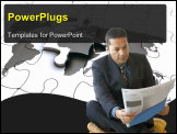 PowerPoint Template - business man reading a newspaper