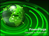 PowerPoint Template - 3d illustration of a transparent globe with an electronic circuit pattern mapped on the continents.