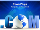 PowerPoint Template - domain .com with earth globe. internet concept