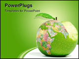 PowerPoint Template - Bitten globe apple isolated on a white background