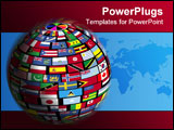 PowerPoint Template - earth surface is tiled over with flags of all nations