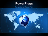 PowerPoint Template - World globe and map technology abstract. Global internet header.