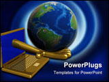 PowerPoint Template - The world in a computer. 3d image