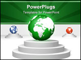 PowerPoint Template - 3d green blue and red world globes on a pedestals