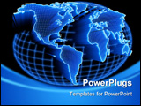 PowerPoint Template - World map self illuminated. Concept of global information and technology of communication.