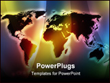 PowerPoint Template - vivid color world map with glow effect