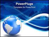 PowerPoint Template - abstract blue background with world map for design