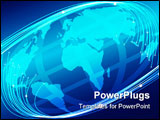 PowerPoint Template - Background - Illustration of World Map with Optical Fibres