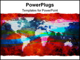 PowerPoint Template - Ambient world map background illustration with copy space