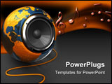 PowerPoint Template - abstract 3d illustration of earth globe with audio speaker inside