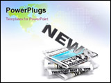 PowerPoint Template - 3d news logo on newspaper -digital art work