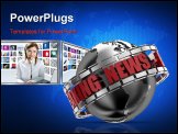 PowerPoint Template - Breaking News Globe in 3D including clipping path
