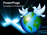 PowerPoint Template - World peace concept of dove flying across the wold