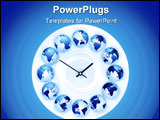 PowerPoint Template - World time clock with Earth globes instead of numbers