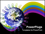 PowerPoint Template - Multi-coloured hands joined around the world (nasa imagery)