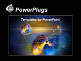 PowerPoint Template - Black template with glowing globes and abstract backgrounds