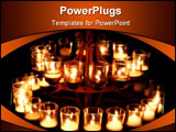 PowerPoint Template - Close up of prayer candles in the dark