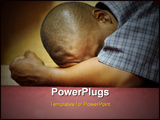 PowerPoint Template - ntensity - Heart of Worship and Prayer. A black man is HERE in intense prayer praise stress or cont