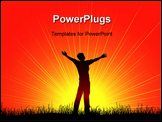 PowerPoint Template - Silhouette of a man with his arms raised in worship