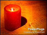 PowerPoint Template - candle with documents and a feather