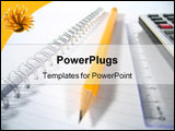 PowerPoint Template - A writing pad with a ruler, a pencil and a calculator