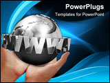 PowerPoint Template - world in hand and global internet and business