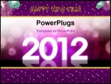 PowerPoint Template - 2012 Happy new year background with beautiful bokeh
