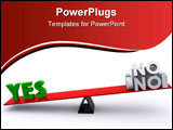 PowerPoint Template - yes and no words balancing on the seesaw