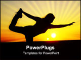 PowerPoint Template - a person doing a yoga session whit the tranquility of the sunset light