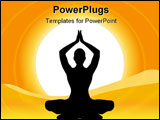 PowerPoint Template - Silhouette Human Performing Yoga On Natural Background