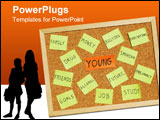 PowerPoint Template - concept of young issues with post it notes