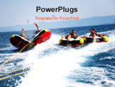 PowerPoint Template - Group of four bouncing up over wake on tubes on Croatian coast