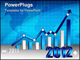 PowerPoint Template - 2011 2012 Business graph with world background. Vector File also available
