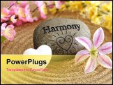PowerPoint Template - zen garden in raked sand with stone of harmony