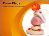 PowerPoint Template - zen stones and flowers on a white background